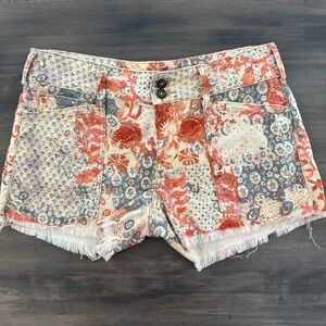 Pilcro Multicolor Patchwork Jean Shorts
